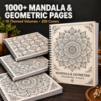 Mandala Coloring Pages, 1000 Printable Geometric Designs for Adult Stress Relief