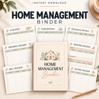 Home Management Binder, Editable ADHD Household Planner with Resell Rights