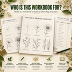 How to Draw Flowers Workbook, Printable Floral and Grass Sketching Exercises