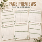 Home Management Binder, Editable ADHD Household Planner with Resell Rights