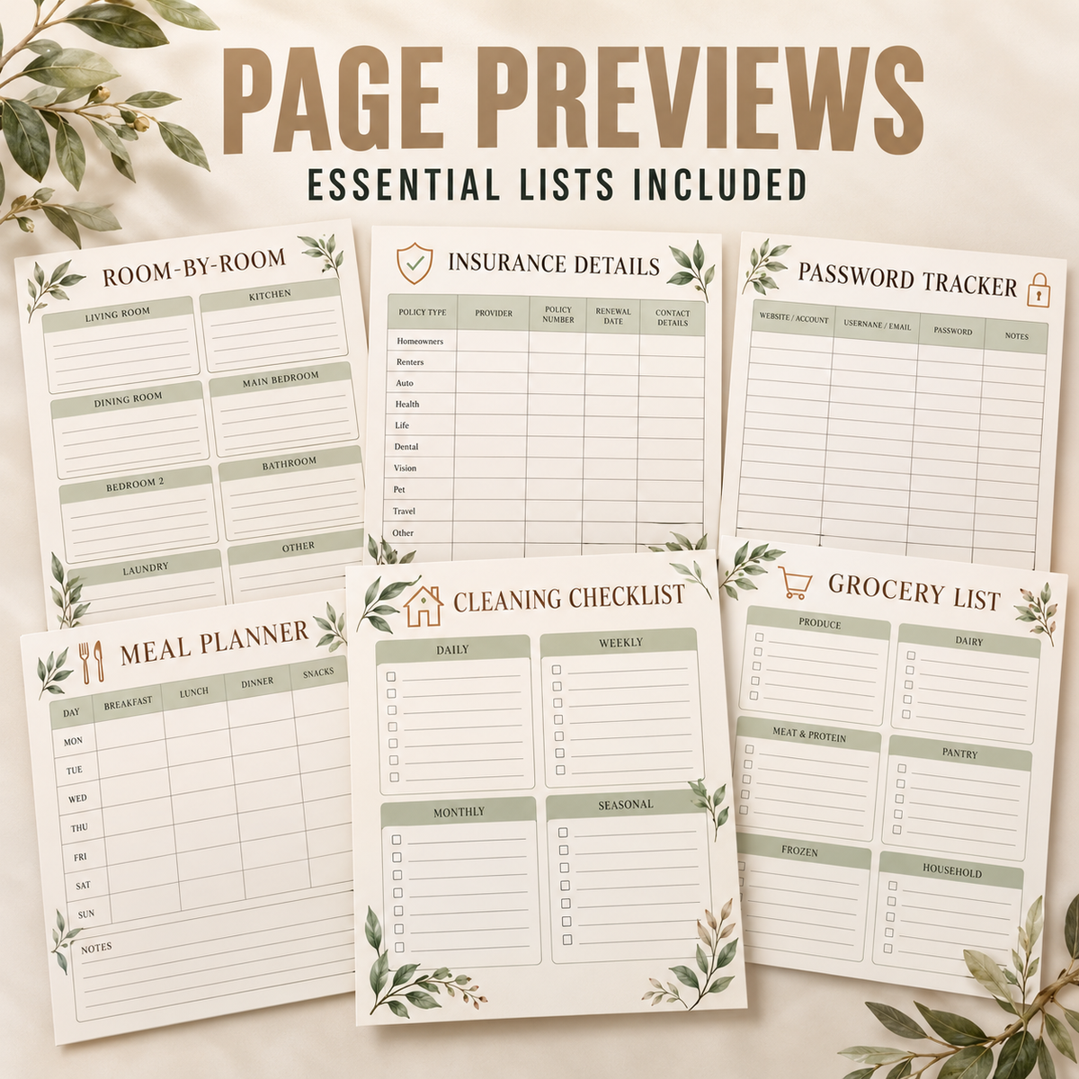 Home Management Binder, Editable ADHD Household Planner with Resell Rights